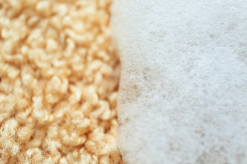 Foam on soft carpet, closeup