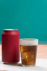 red soda can