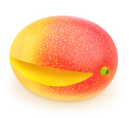 Red-yellow mature mango isolated on a white.