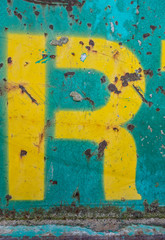 Written Wording in Distressed State Typography Found Letter R