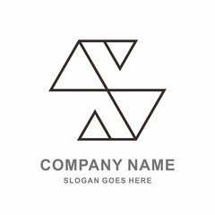 Geometric Square Letter S Business Company Vector Logo Design	