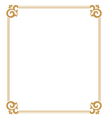 Decorative frame Elegant vector element for design in Eastern style, place for text. Floral golden border. Lace illustration for invitations and greeting cards.