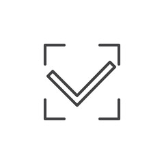 Authorization accepted line icon. Accept Valid linear style sign for mobile concept and web design. Check confirm outline vector icon. Security symbol, logo illustration. Pixel perfect vector graphics