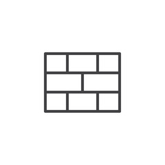 Brick wall line icon. linear style sign for mobile concept and web design. Firewall outline vector icon. Symbol, logo illustration. Pixel perfect vector graphics