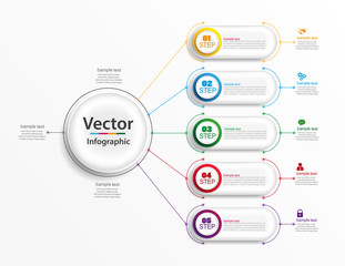 Infographic design template. Business concept with options and 5 steps . For content, diagram, flowchart,steps, parts,timeline infographics, workflow layout,chart,illustration. Vector eps 10