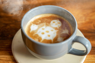 cup of coffee with latte art.