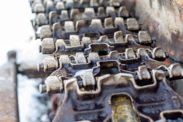 iron caterpillar in the snow