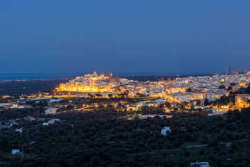 Skyline von Ostuni, Brindisi, Apulien, Italien