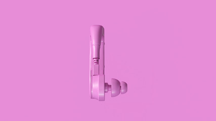 Pink Behind the Ear Hearing Aid 3d illustration 3d render