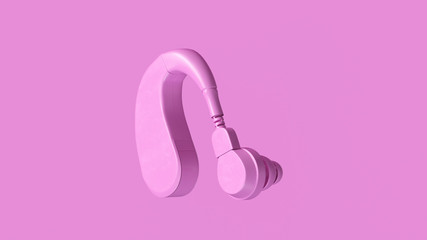 Obraz na płótnie Canvas Pink Behind the Ear Hearing Aid 3d illustration 3d render