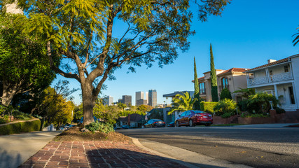 Residential Street in Westwood, Los Angeles, California