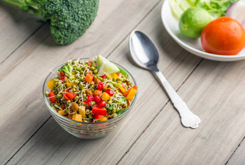 sprouted lentil salad