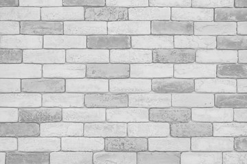 Abstract Black and White Structural Brick Wall. Panoramic Solid Surface.