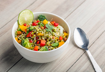 sprouted lentil salad