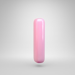 Bubble Gum pink letter L lowercase isolated on white background