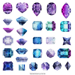 Ultra violet and purple gems
