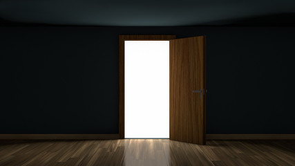 Door opened from an empty room outside