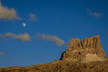 Fototapeta premium Full Moon in Dolomites, Italy