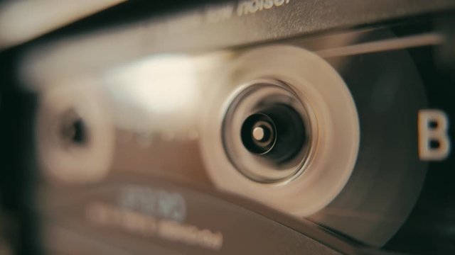close-up of a cassette tape