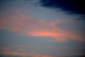 Details of storm clouds in the light of dawn on a dawn of early spring days. Vitoria-Gasteiz (Alava) Basque Country, Spain