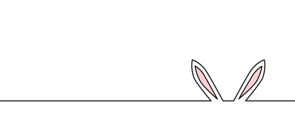 bunny ears continuous line drawing, vector illustration