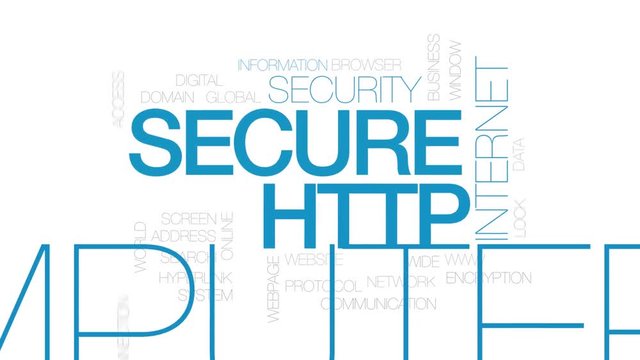 Secure HTTP animated word cloud. Kinetic typography.
