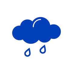 Cloud with rain icon. Flat and line style vector illustration isolated on white background. Weather, internet concept for web, app, logo. 