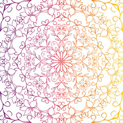 luxury ornamental mandala design background rainbow color, multicolored. Vector illustration