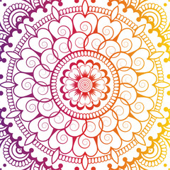 luxury ornamental mandala design background rainbow color, multicolored. Vector illustration
