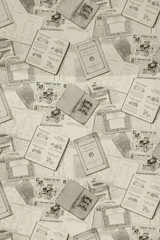 Background of old newspapers. Background texture, top view