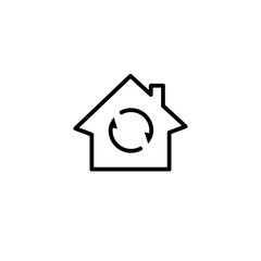 air circulation icon, property set in outline black style, vector