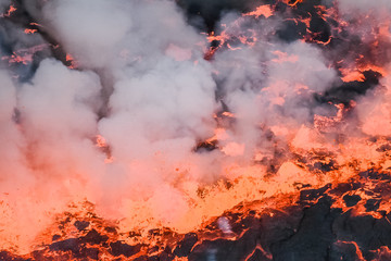 Active volcano lava fire