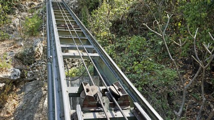 Cable Car way to Phra Nakhon Khiri mountains ,Phetchaburi Thailand