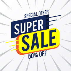 Special offer super sale discount up to 50% off promotion marketing template