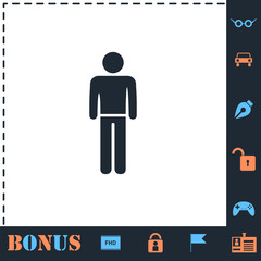 Man standing silhouette icon flat