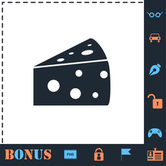 Cheese icon flat