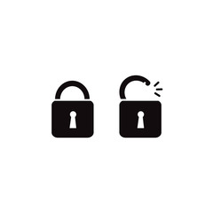 Lock Icon in trendy flat style isolated on black background. Security symbol for your web site design, logo, app, UI, presentation. Vector illustration