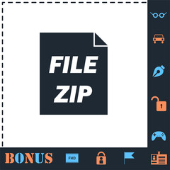 ZIP file icon flat