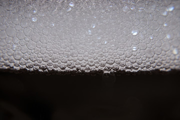 White bubble foam side view.