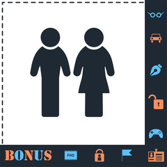 Man and Woman icon flat