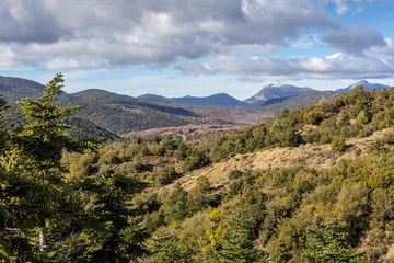 Mountains on a winter, overcast day (Peloponnese, Greece)