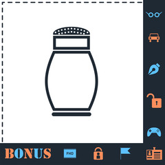 Salt Shaker icon flat
