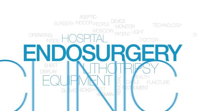Endosurgery animated word cloud. Kinetic typography.