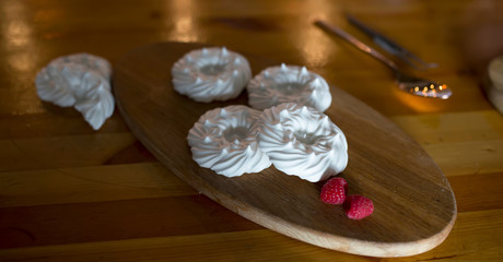 preparation of dessert with berries