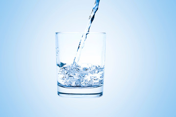 water splashing from glass isolated on white background