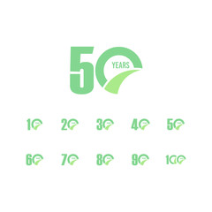50 Year Anniversary Set Vector Template Design Illustration