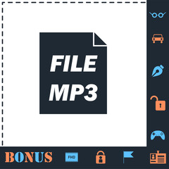 Audio file icon flat