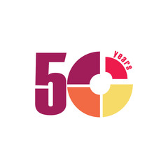 50 Year Anniversary Vector Template Design Illustration