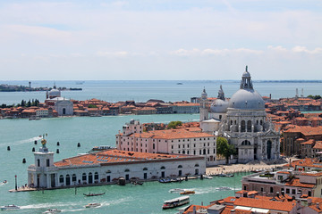 Fototapeta na wymiar Top view of the Venetian lagoon with the Islands of Venice Italy