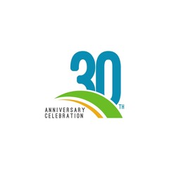 30 Year Anniversary Celebration Vector Template Design Illustration